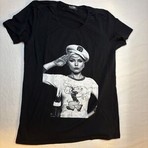 Debbie Harry Popeye Shirt‎ Womens Small White Graphic Blondie Pop Art Tee Punk